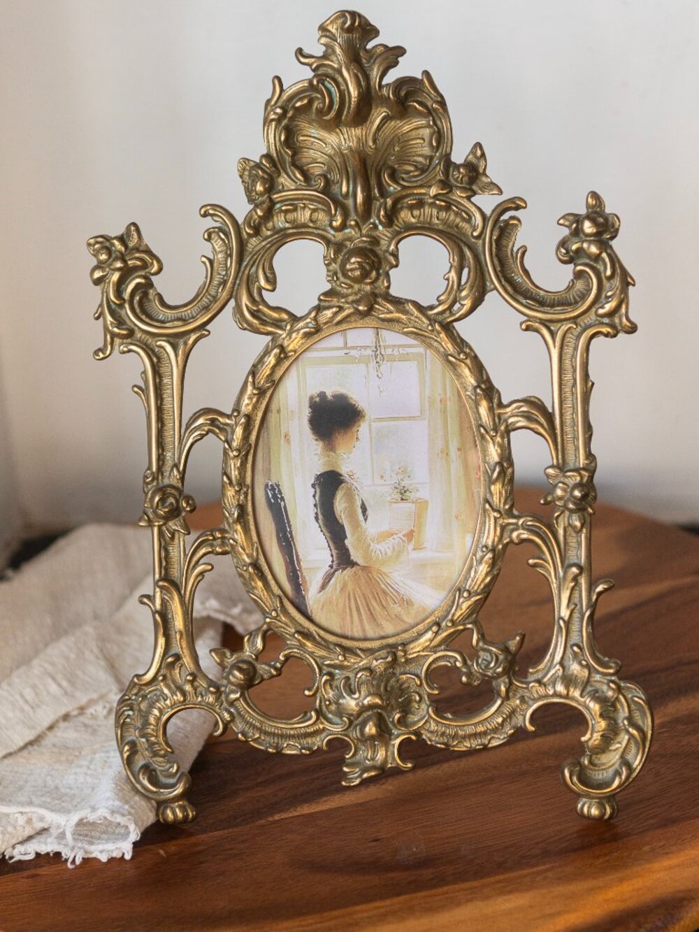 Vintage Ornate Brass Frame Made in Italy | Rococo Style Gold